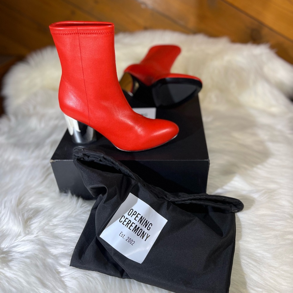 Opening Ceremony DYLAN Stretch Red Leather Boot